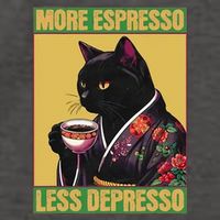 More Espresso Less Depresso Up Caffeine Down Depression Vector Backpack
