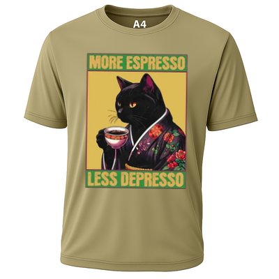 More Espresso Less Depresso Up Caffeine Down Depression Performance Shirt