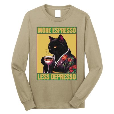 More Espresso Less Depresso Up Caffeine Down Depression Long Sleeve Shirt