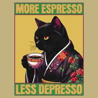 More Espresso Less Depresso Up Caffeine Down Depression T-Shirt