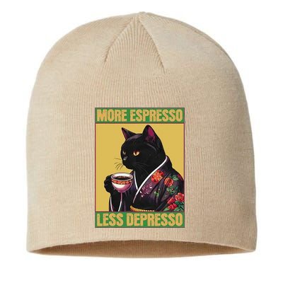 More Espresso Less Depresso Up Caffeine Down Depression Sustainable Beanie