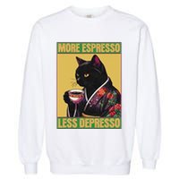More Espresso Less Depresso Up Caffeine Down Depression Garment-Dyed Sweatshirt