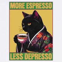 More Espresso Less Depresso Up Caffeine Down Depression Garment-Dyed Sweatshirt