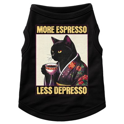 More Espresso Less Depresso Kimono Cat Japanese Art Gift Doggie Tank