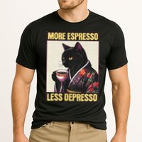 More Espresso Less Depresso Kimono Cat Japanese Art Gift Cooling Performance Crew T-Shirt