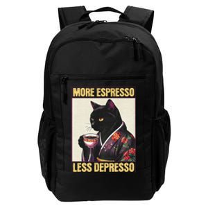 More Espresso Less Depresso Kimono Cat Japanese Art Gift Daily Commute Backpack