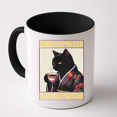 More Espresso Less Depresso Kimono Cat Japanese Art Gift Mug