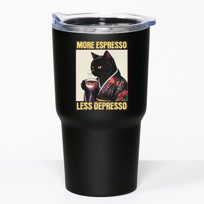More Espresso Less Depresso Kimono Cat Japanese Art Gift Tumbler