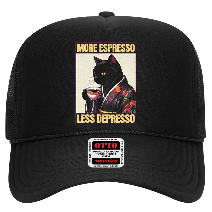 More Espresso Less Depresso Kimono Cat Japanese Art Gift Hat