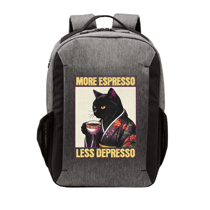 More Espresso Less Depresso Kimono Cat Japanese Art Gift Vector Backpack