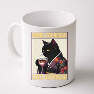 More Espresso Less Depresso Kimono Cat Japanese Art Gift Coffee Mug