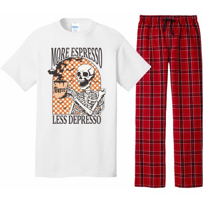 More Espresso Less Depresso Coffee Drink Skeleton Halloween Pajama Set