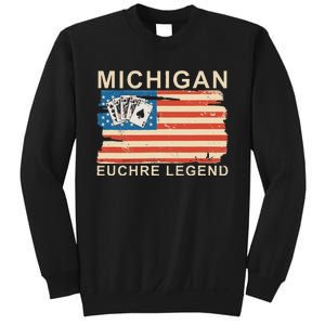 Michigan Euchre Legend Funny Euchre Card Game Sweatshirt