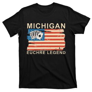 Michigan Euchre Legend Funny Euchre Card Game T-Shirt