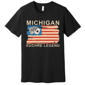 Michigan Euchre Legend Funny Euchre Card Game Premium T-Shirt