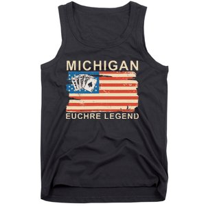 Michigan Euchre Legend Funny Euchre Card Game Tank Top