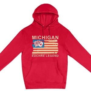 Michigan Euchre Legend Funny Euchre Card Game Premium Pullover Hoodie