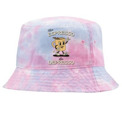 More Espresso Less Depresso Coffee Lover Tie-Dyed Bucket Hat