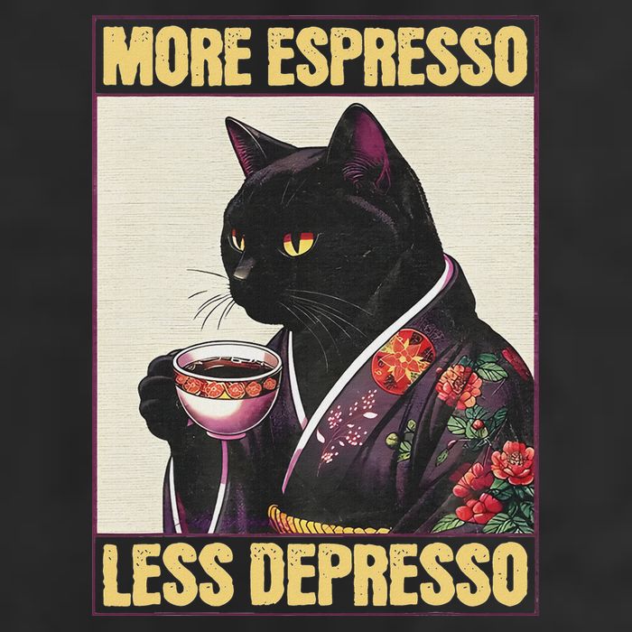 More Espresso Less Depresso Kimono Cat Japanese Art Cool Comfort Performance Bucket Hat