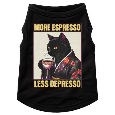 More Espresso Less Depresso Kimono Cat Japanese Art Doggie Tank