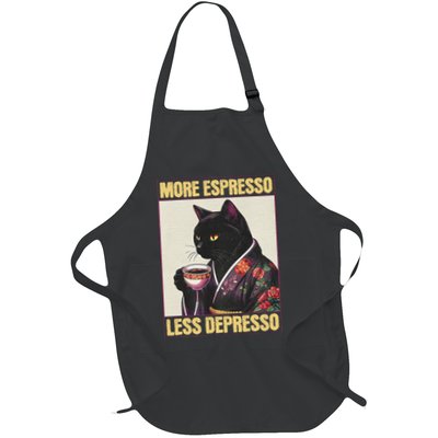 More Espresso Less Depresso Kimono Cat Japanese Art Apron