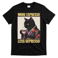 More Espresso Less Depresso Kimono Cat Japanese Art T-Shirt