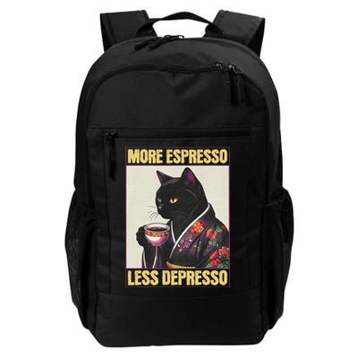 More Espresso Less Depresso Kimono Cat Japanese Art Backpack