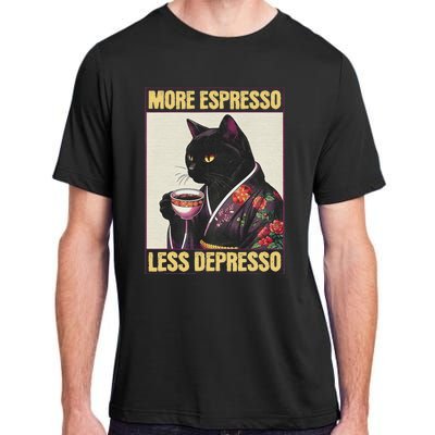 More Espresso Less Depresso Kimono Cat Japanese Art Adult ChromaSoft Performance T-Shirt