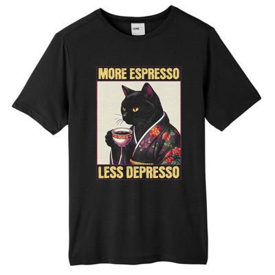 More Espresso Less Depresso Kimono Cat Japanese Art Tall Fusion ChromaSoft Performance T-Shirt