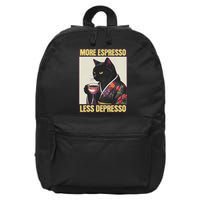 More Espresso Less Depresso Kimono Cat Japanese Art 16 in Basic Backpack