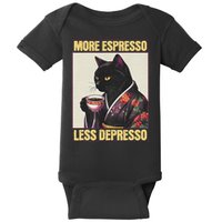 More Espresso Less Depresso Kimono Cat Japanese Art Baby Bodysuit