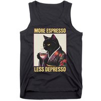 More Espresso Less Depresso Kimono Cat Japanese Art Tank Top