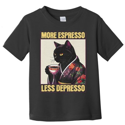 More Espresso Less Depresso Kimono Cat Japanese Art Toddler T-Shirt