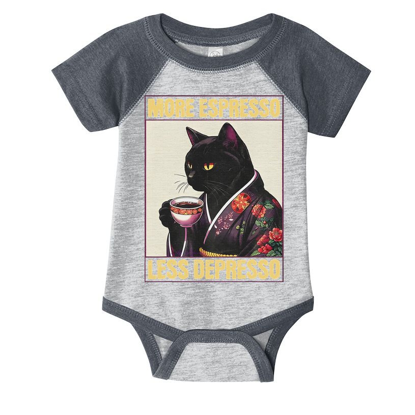 More Espresso Less Depresso Kimono Cat Japanese Art Infant Baby Jersey Bodysuit