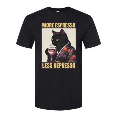 More Espresso Less Depresso Kimono Cat Japanese Art Softstyle CVC T-Shirt