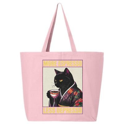 More Espresso Less Depresso Kimono Cat Japanese 25L Jumbo Tote