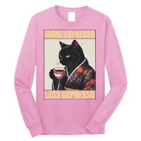 More Espresso Less Depresso Kimono Cat Japanese Long Sleeve Shirt