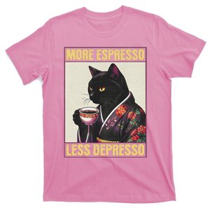 More Espresso Less Depresso Kimono Cat Japanese T-Shirt