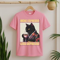 More Espresso Less Depresso Kimono Cat Japanese T-Shirt