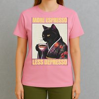 More Espresso Less Depresso Kimono Cat Japanese T-Shirt