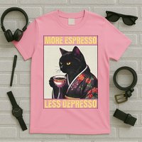 More Espresso Less Depresso Kimono Cat Japanese T-Shirt