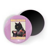 More Espresso Less Depresso Kimono Cat Japanese Magnet