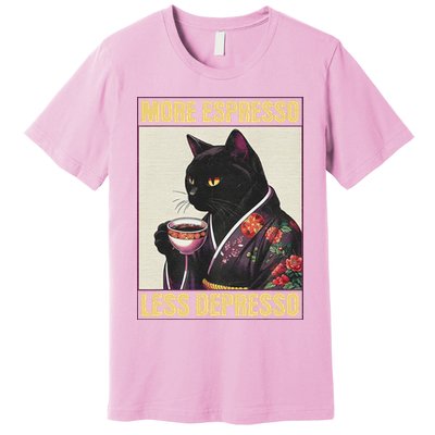 More Espresso Less Depresso Kimono Cat Japanese Premium T-Shirt