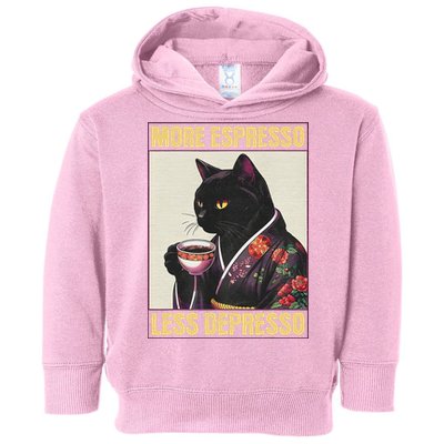 More Espresso Less Depresso Kimono Cat Japanese Toddler Hoodie