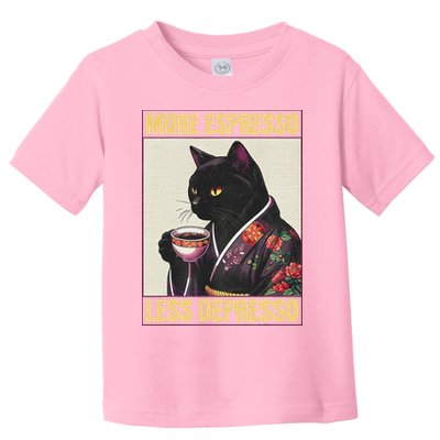 More Espresso Less Depresso Kimono Cat Japanese Toddler T-Shirt