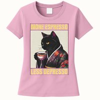 More Espresso Less Depresso Kimono Cat Japanese Womens T-Shirt