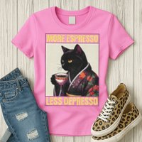 More Espresso Less Depresso Kimono Cat Japanese Womens T-Shirt