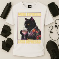 More Espresso Less Depresso Kimono Cat Japanese Cooling Performance Crew T-Shirt
