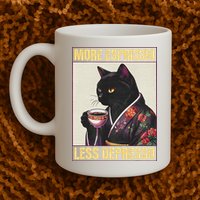 More Espresso Less Depresso Kimono Cat Japanese Mug