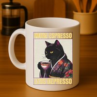 More Espresso Less Depresso Kimono Cat Japanese Mug